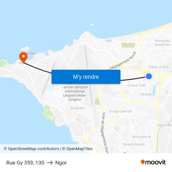 Rue Gy 359, 130 to Ngor map