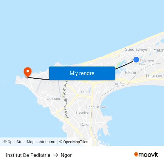Institut De Pediatrie to Ngor map