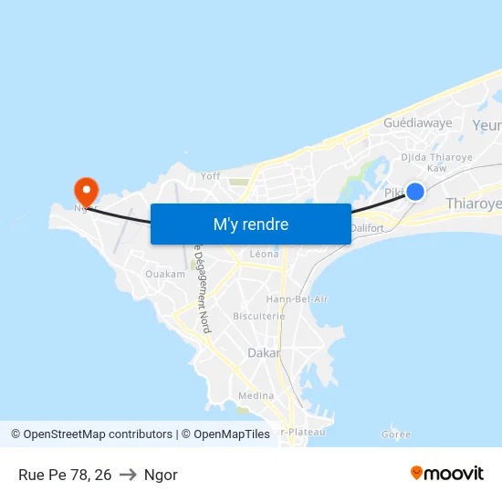 Rue Pe 78, 26 to Ngor map