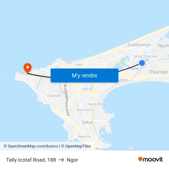 Tally Icotaf Road, 188 to Ngor map