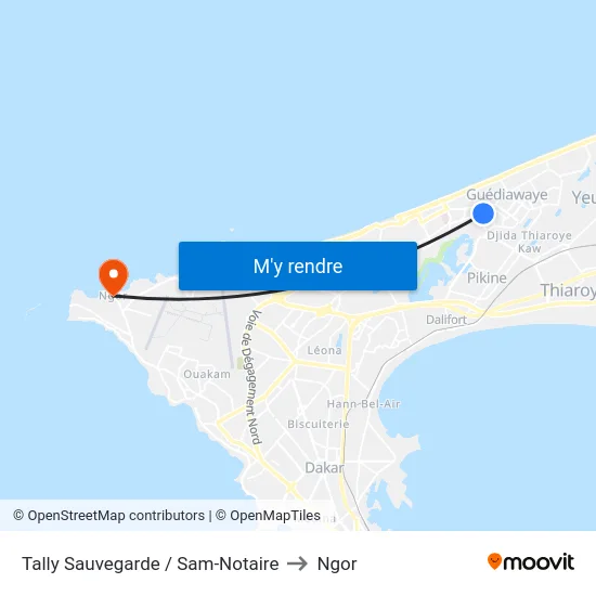 Tally Sauvegarde / Sam-Notaire to Ngor map