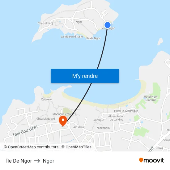 Íle De Ngor to Ngor map