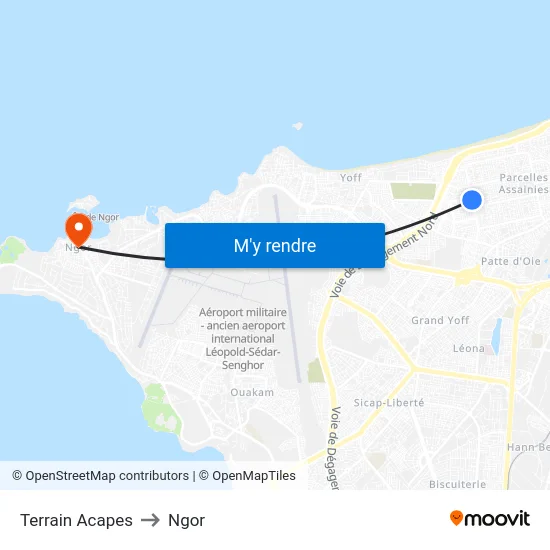 Terrain Acapes to Ngor map