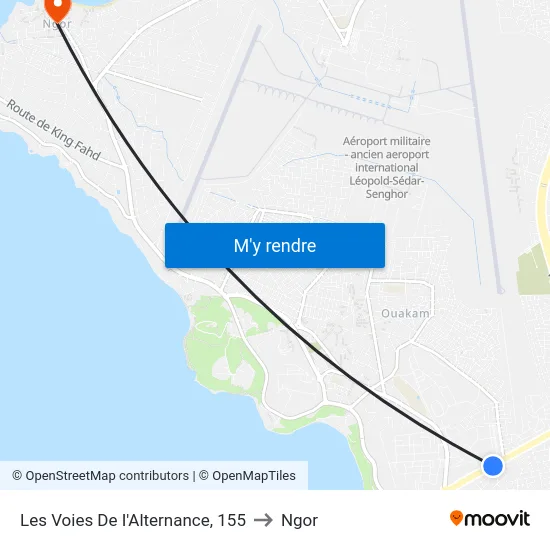 Les Voies De I'Alternance, 155 to Ngor map