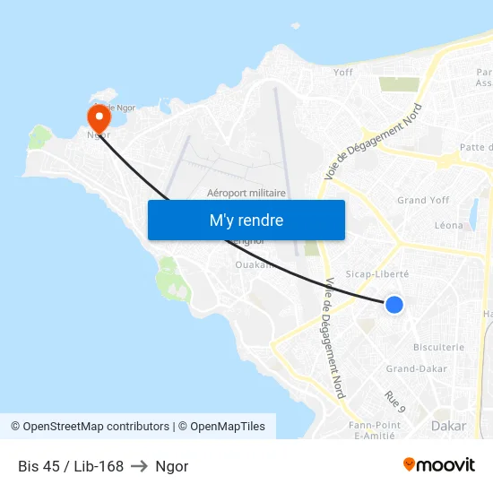 Bis 45 / Lib-168 to Ngor map