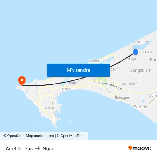Arrêt De Bus to Ngor map
