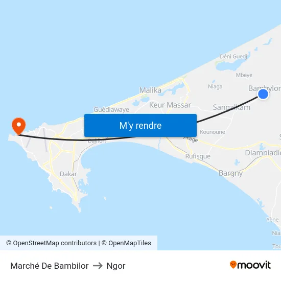 Marché De Bambilor to Ngor map