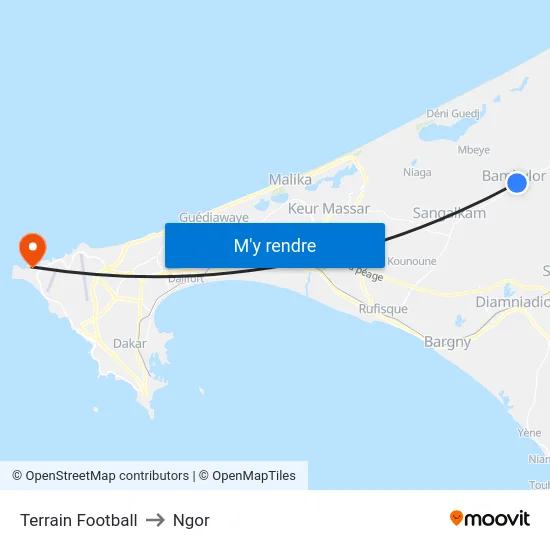Terrain Football to Ngor map