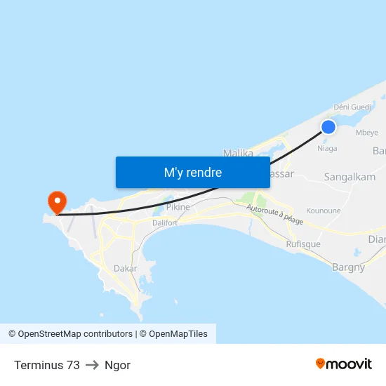 Terminus 73 to Ngor map