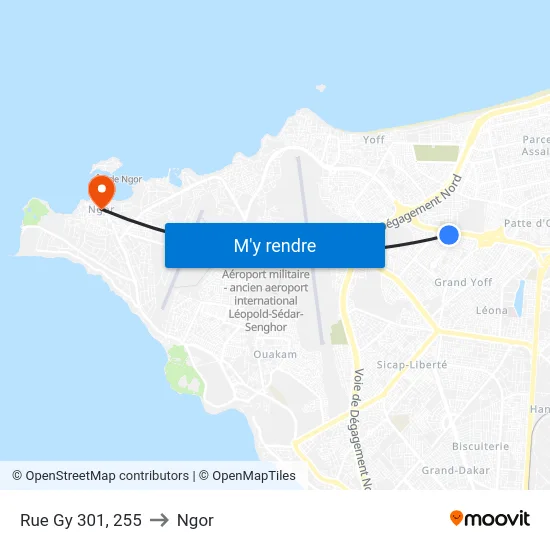 Rue Gy 301, 255 to Ngor map