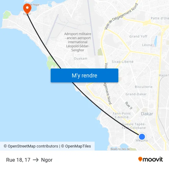 Rue 18, 17 to Ngor map