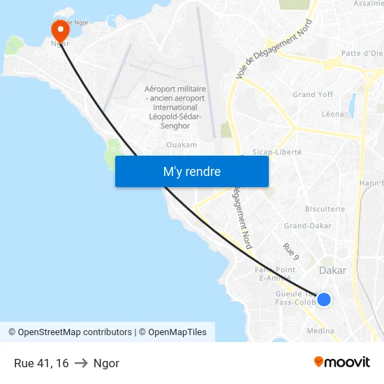 Rue 41, 16 to Ngor map