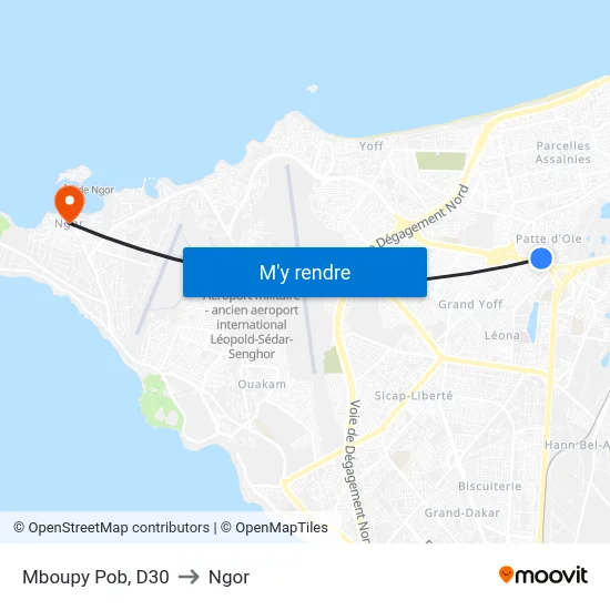 Mboupy Pob, D30 to Ngor map