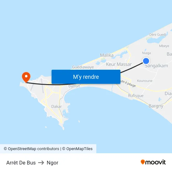 Arrêt De Bus to Ngor map