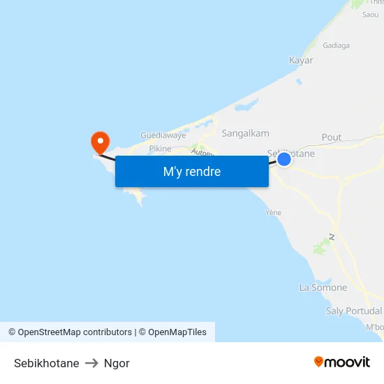 Sebikhotane to Ngor map