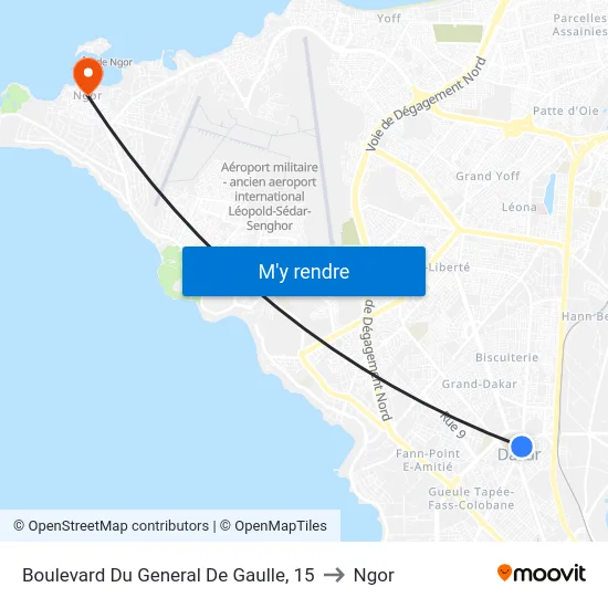 Boulevard Du General De Gaulle, 15 to Ngor map