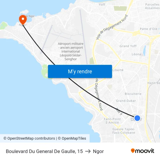 Boulevard Du General De Gaulle, 15 to Ngor map