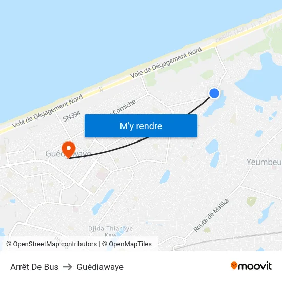 Arrêt De Bus to Guédiawaye map