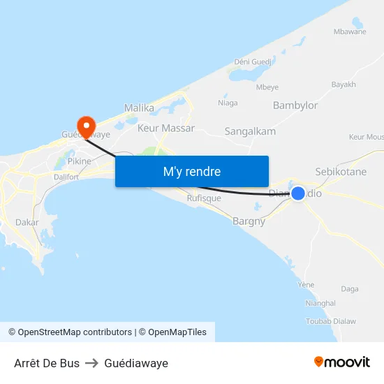 Arrêt De Bus to Guédiawaye map