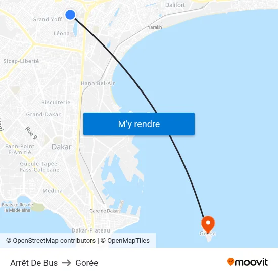 Arrêt De Bus to Gorée map