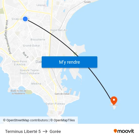 Terminus Liberté 5 to Gorée map
