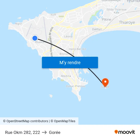 Rue Okm 282, 222 to Gorée map