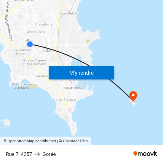 Rue 7, 4257 to Gorée map