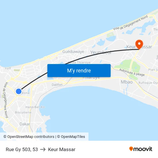 Rue Gy 503, 53 to Keur Massar map