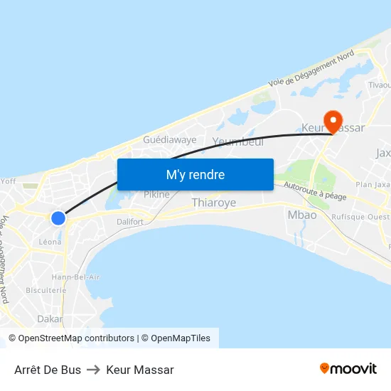 Arrêt De Bus to Keur Massar map