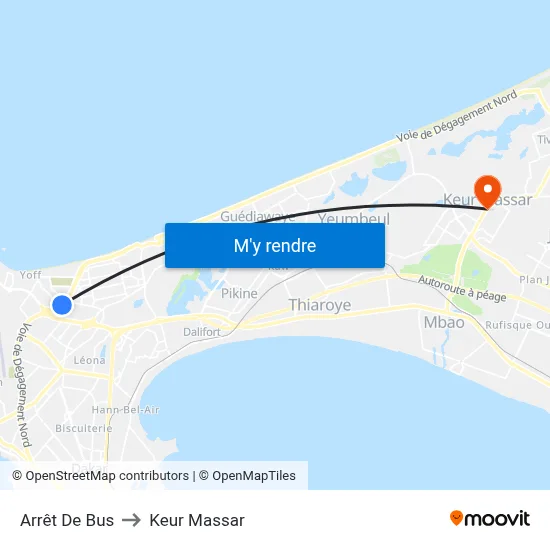 Arrêt De Bus to Keur Massar map