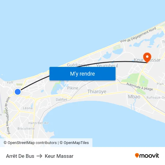 Arrêt De Bus to Keur Massar map