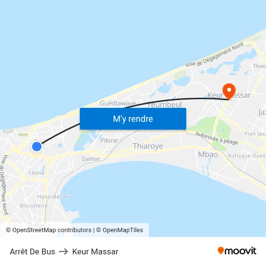 Arrêt De Bus to Keur Massar map