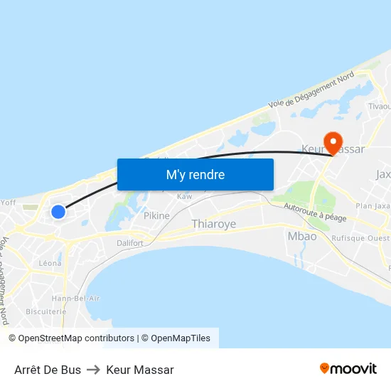 Arrêt De Bus to Keur Massar map