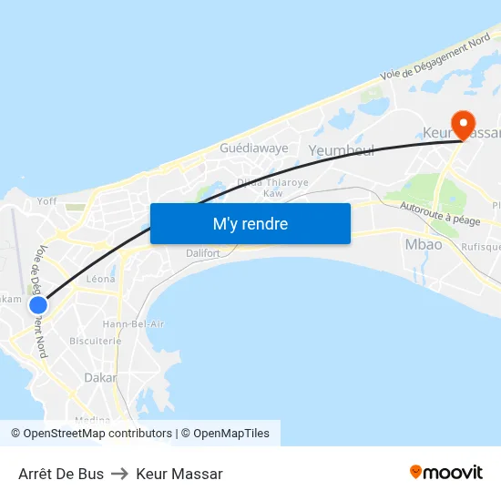 Arrêt De Bus to Keur Massar map