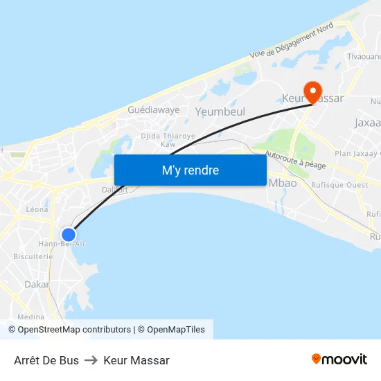 Arrêt De Bus to Keur Massar map