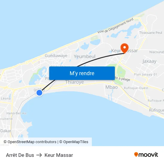 Arrêt De Bus to Keur Massar map