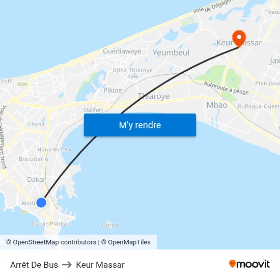 Arrêt De Bus to Keur Massar map