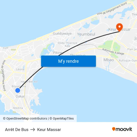 Arrêt De Bus to Keur Massar map
