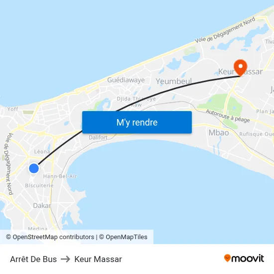 Arrêt De Bus to Keur Massar map