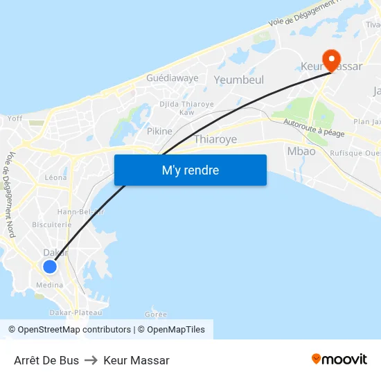 Arrêt De Bus to Keur Massar map