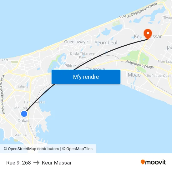 Rue 9, 268 to Keur Massar map