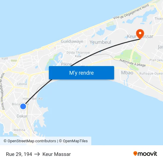 Rue 29, 194 to Keur Massar map