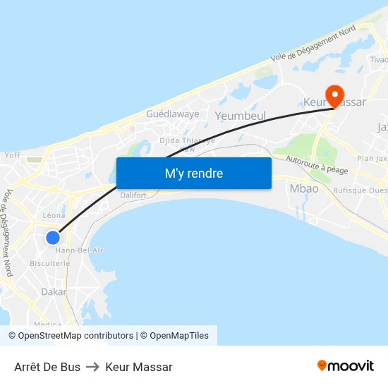 Arrêt De Bus to Keur Massar map