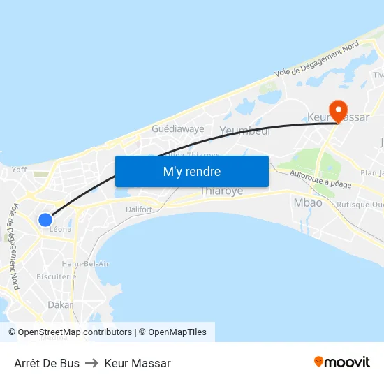 Arrêt De Bus to Keur Massar map