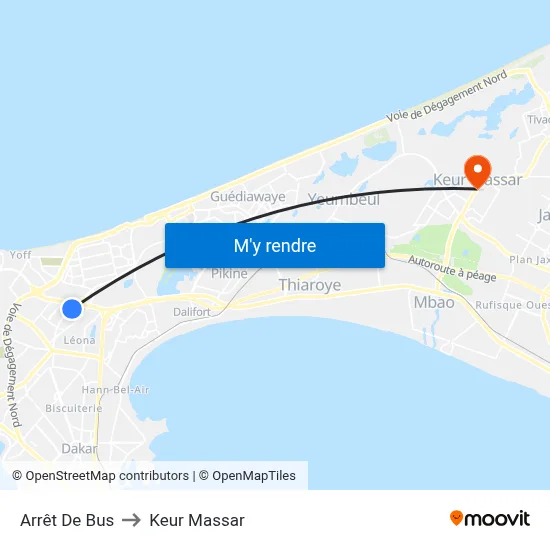 Arrêt De Bus to Keur Massar map