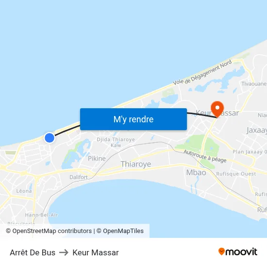 Arrêt De Bus to Keur Massar map