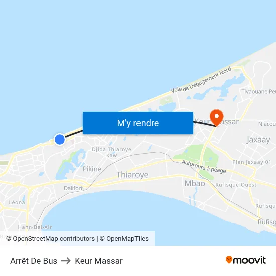 Arrêt De Bus to Keur Massar map