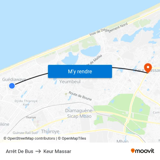 Arrêt De Bus to Keur Massar map