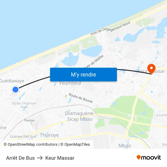 Arrêt De Bus to Keur Massar map