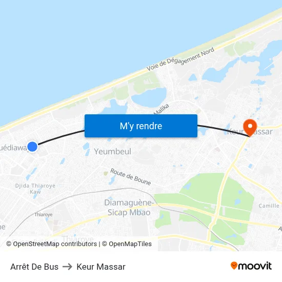 Arrêt De Bus to Keur Massar map